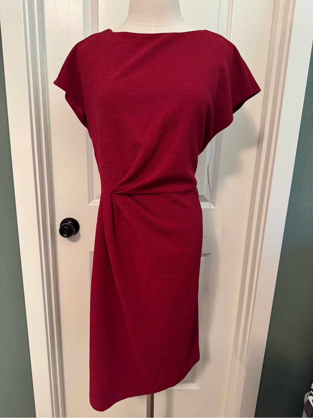 Maggy London Twist-Detail Midi Dress in Wine
